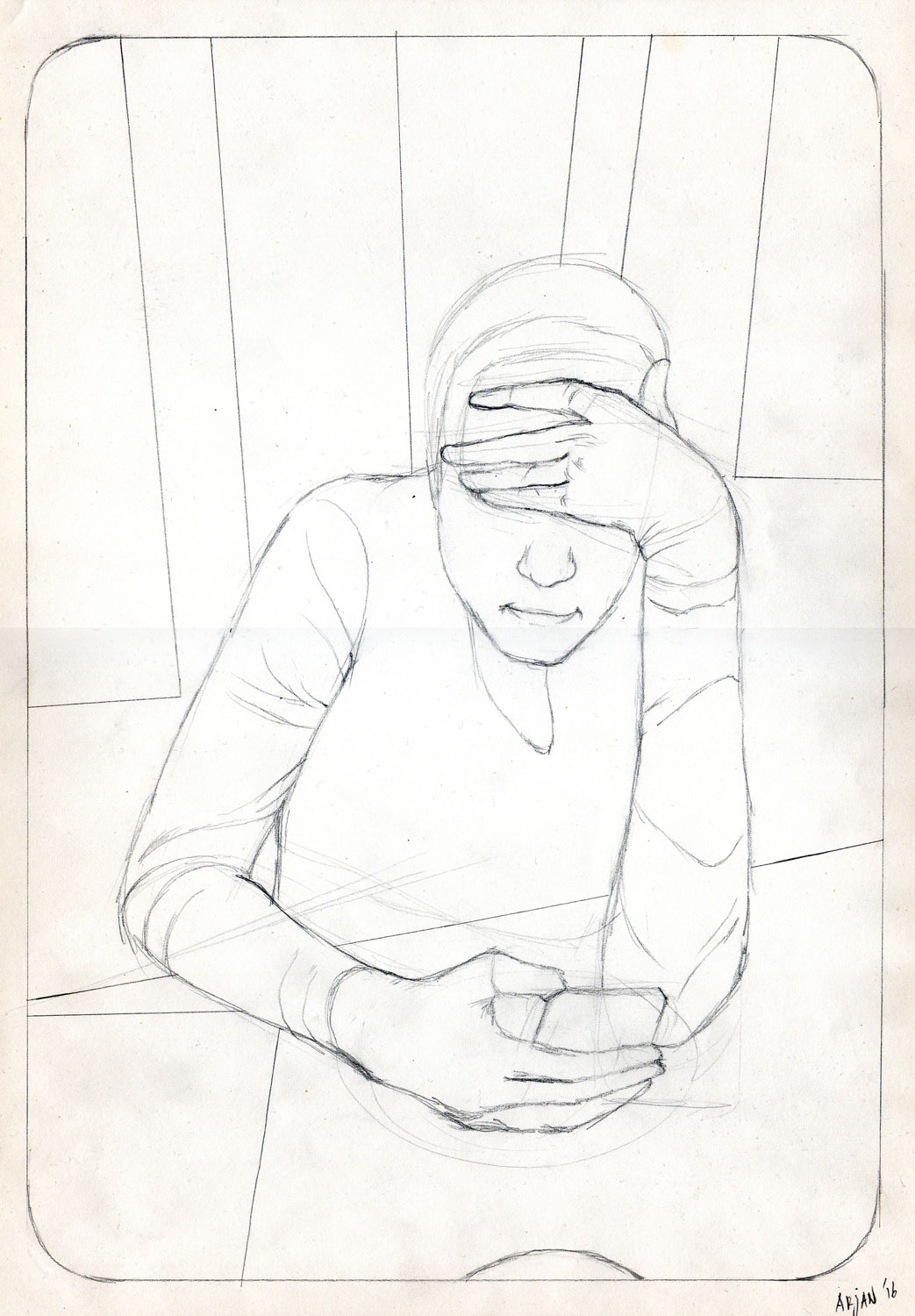 Effect-van-de-gedachte-voorstudie tekening/voorstudie IJsvogel - Arjan Bosch 2021