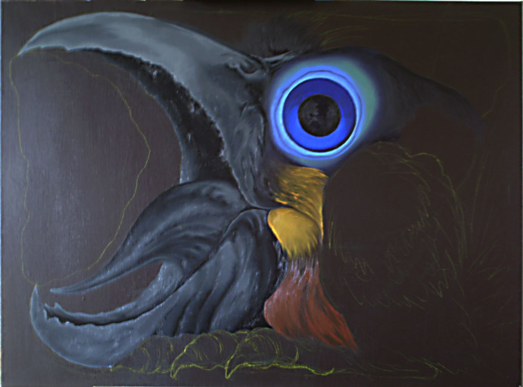 Eerste opzet Vogel met Steen